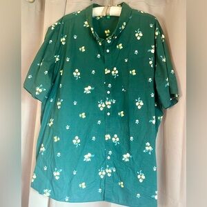 Men’s Dip button up shirt 3XL green with lemon print